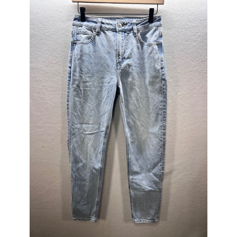 American Eagle Mom jeans Womens 2 Light Wash‎ Denim Blue Strigid Cute 3153